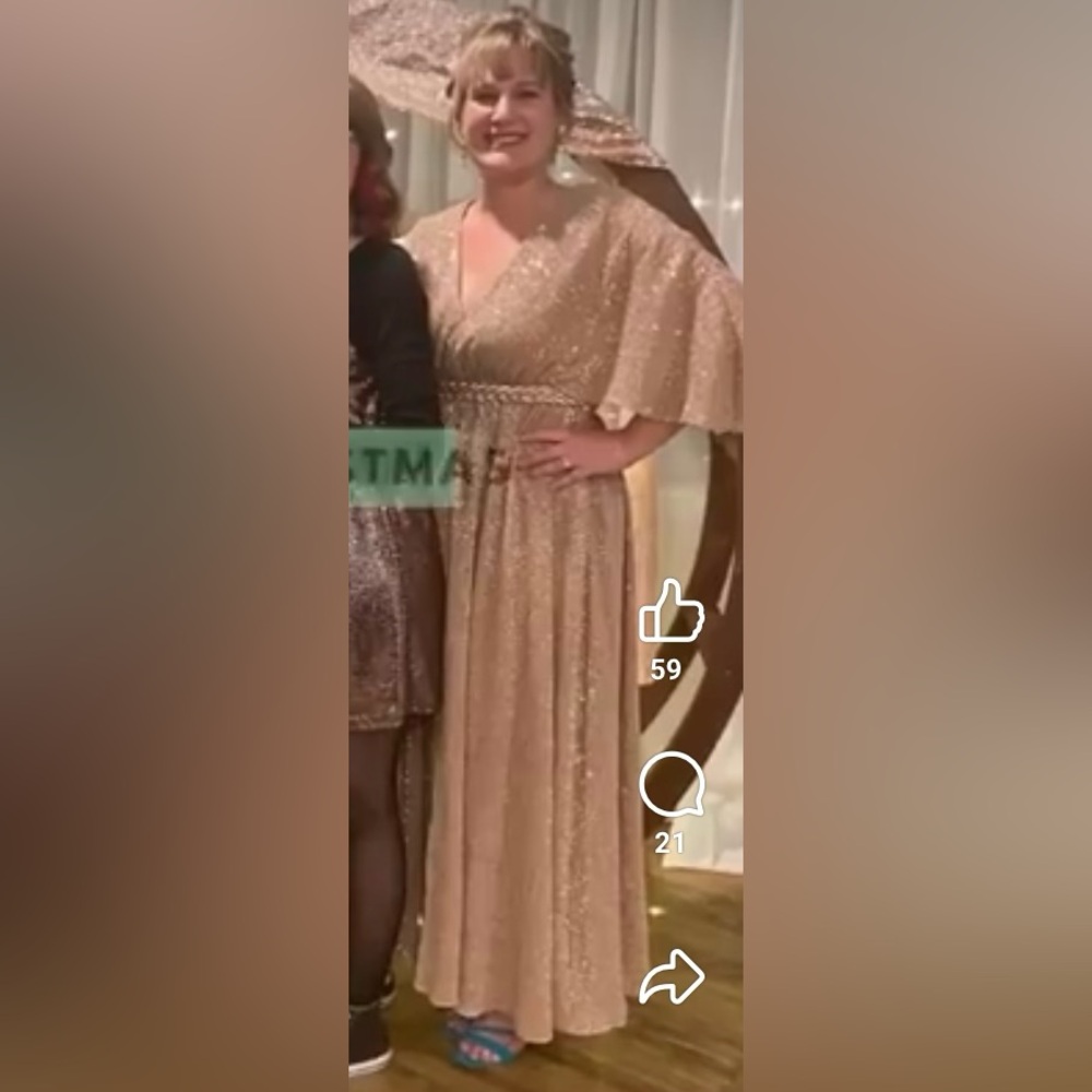 Sparkling Rose Gold Evening Gown